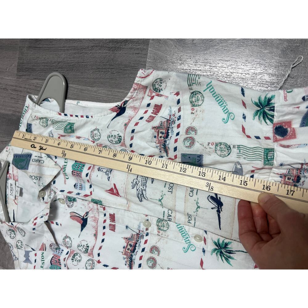 J.Crew Postcard Print Midi Dress Women 6 white Coastal Vacation Sleeveless - Picture 9 of 11